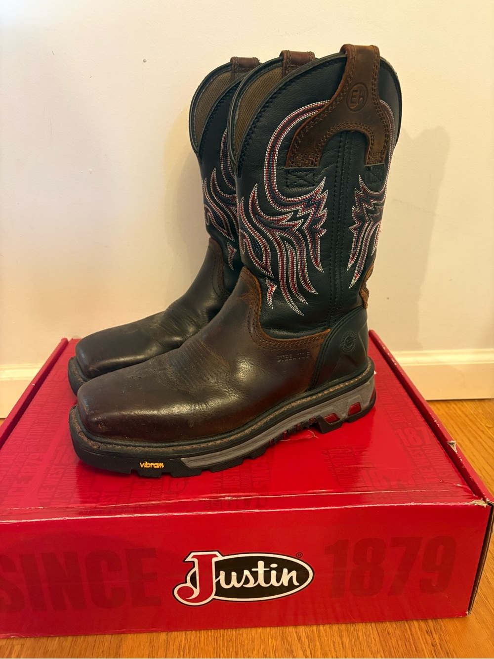 Justin Original Workboots 11 Inch Steel Toe Mens Size 7.5 EE